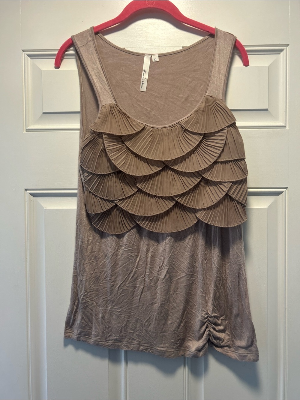 Layered Ruffle Tank Top - Taupe